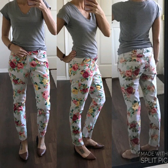 Metaphor Pants - Metaphor white floral jeans pants